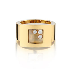 Chopard "Happy Diamond" 18kt Yellow Gold 3 Stone Ring.