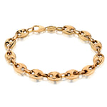 Mens 14kt Yellow Gold Gucci Inspired Link Bracelet. Made in Italy