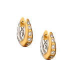 14kt Yellow Gold Diamond Huggies Hoop Earrings. 10 x 0.40 Tcw