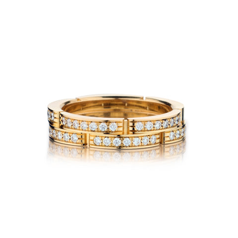 Cartier Maillon Panthere Diamond Ring. 18kt Yellow Gold. Size 50 (US 5-1/2)