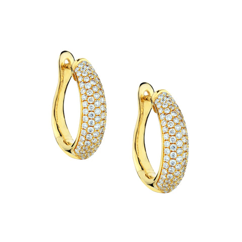 18kt Yellow Gold Diamond Huggies Earrings. 0.75ct Tw