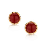 Van Cleef & Arpels "Perlee Couleurs" Carnelian Earrings in 18kt R/G.