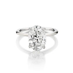 18kt White Gold Diamond Solitaire Ring. 3.01 Oval Cut Diamond. GIA