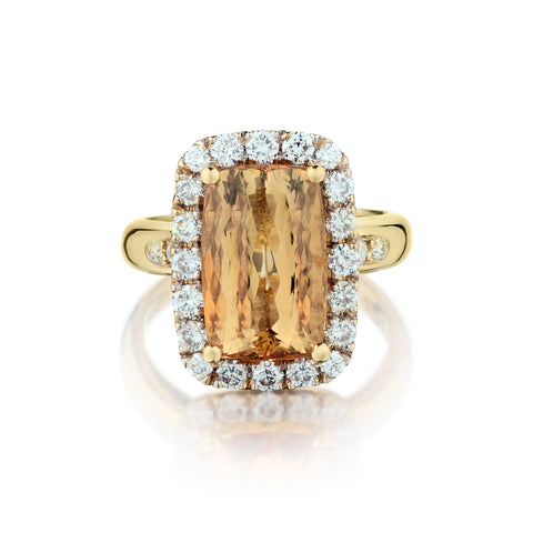 H Stern 18kt Yellow Gold Topaz and Diamond Ring.