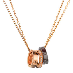 Cartier "Love" 3 Ring Pendant in 18kt Rose Gold