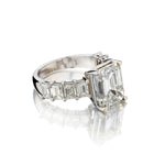 18kt White Gold Diamond Ring. 5.37 Carat Weight Emerald Cut Diamond.