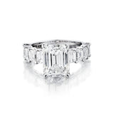 18kt White Gold Diamond Ring. 5.37 Carat Weight Emerald Cut Diamond.