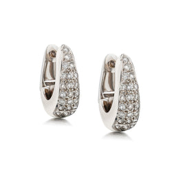 18kt White Gold Diamond Hoop / Huggies Earrings. 0.60ct Tw