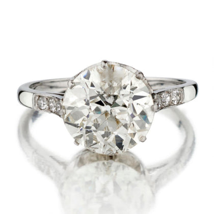 2.25 Carat Old-European Cut Diamond Platinum Engagement Ring