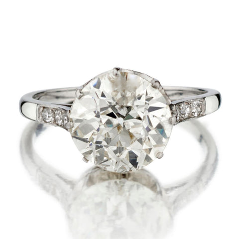 2.25 Carat Old-European Cut Diamond Platinum Engagement Ring