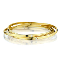 Cartier 18kt Yellow Gold Vintage Trinity Bangles with Diamonds