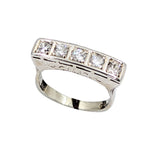 Vintage 18kt White Gold Flat Topped Half Eternity Band