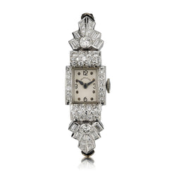 Ladies Vintage Platinum Diamond Dress Watch. 1.42ct Tw