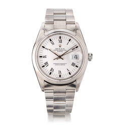 Rolex Oyster Perpetual Date Stainless Steel White Dial Watch. Ref: 15200