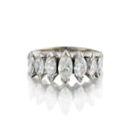 14Kt White Gold Diamond Marquise Ring Featuring 2.50 Tcw