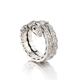 Bvlgari Diamond Serpenti Viper Two Coil Band. 18kt White Gold