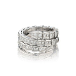 Bvlgari Diamond Serpenti Viper Two Coil Band. 18kt White Gold