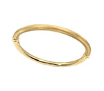 18kt Yellow gold Oval Bangle with Chequered Finish. Weight: 9.72 grams.