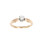 Ladies Vintage 18kt Rose Gold Diamond Solitaire ring. 0.22 European Cut