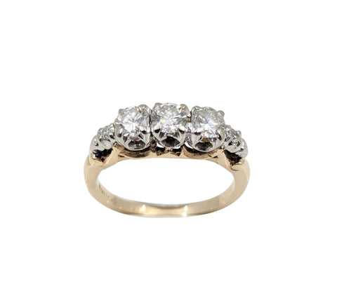 14kt Yellow Gold 5-Stone Diamond Ring. 0.62ct Tw