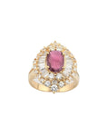 18kt Yellow Gold Ruby and Diamond Ballerina Ring.