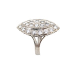 Impressive Ladies 14kt White Gold Diamond Navette Ring. 3.00ct Tw