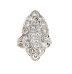 Impressive Ladies 14kt White Gold Diamond Navette Ring. 3.00ct Tw