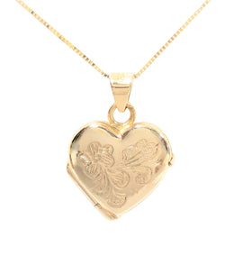 14kt Yellow Gold Heart Shape Locket on Chain