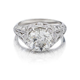 Platinum 2.70 Carat Old-European Cut Diamond Engagement Ring