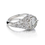 Platinum 2.70 Carat Old-European Cut Diamond Engagement Ring