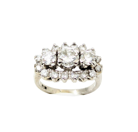 14kt White Gold Diamond ring. 1.35ct Tw.