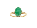 Vintage 15kt Yellow Gold Jade Ring.