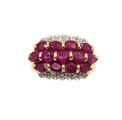 14kt Yellow Gold Ruby and Diamond Ring.