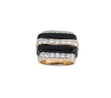 14kt Yellow Gold Onyx and Diamond Ring.