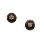 Vintage 18kt Rose Gold and Garnet Cabochon Diamond Earrings