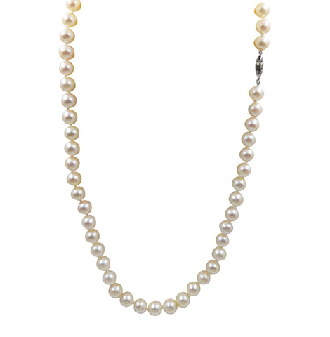 7-1/2mm-8mm Cultured Pearl Strand. Necklace  18" (L).