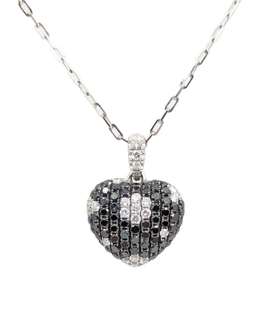 18kt White Gold Diamond Heart Pendant.  1.00ct Tw