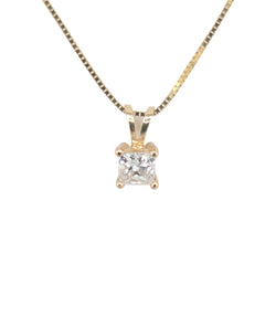 14kt Yellow Gold Solitaire Diamond Pendant. 0.30ct