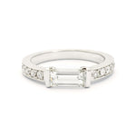 0.84 Carat Horizontal Baguette-Cut Diamond Ring