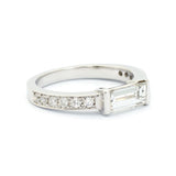 0.84 Carat Horizontal Baguette-Cut Diamond Ring