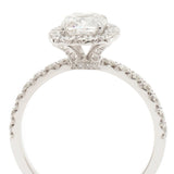 0.90 Carat Cushion-Cut Diamond Halo-Set White Gold Ring