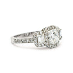 1.03 Carat Cushion-Cut Diamond Halo-Set Ring