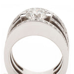 1.53 Carat Round Brilliant Cut Diamond Three Row Wide Ring