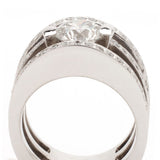 1.53 Carat Round Brilliant Cut Diamond Three Row Wide Ring