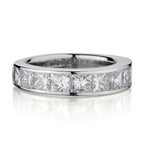 Platinum Diamond Band Featuring 2.80 Tcw Princess Cuts.