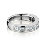 Platinum Diamond Band Featuring 2.80 Tcw Princess Cuts.