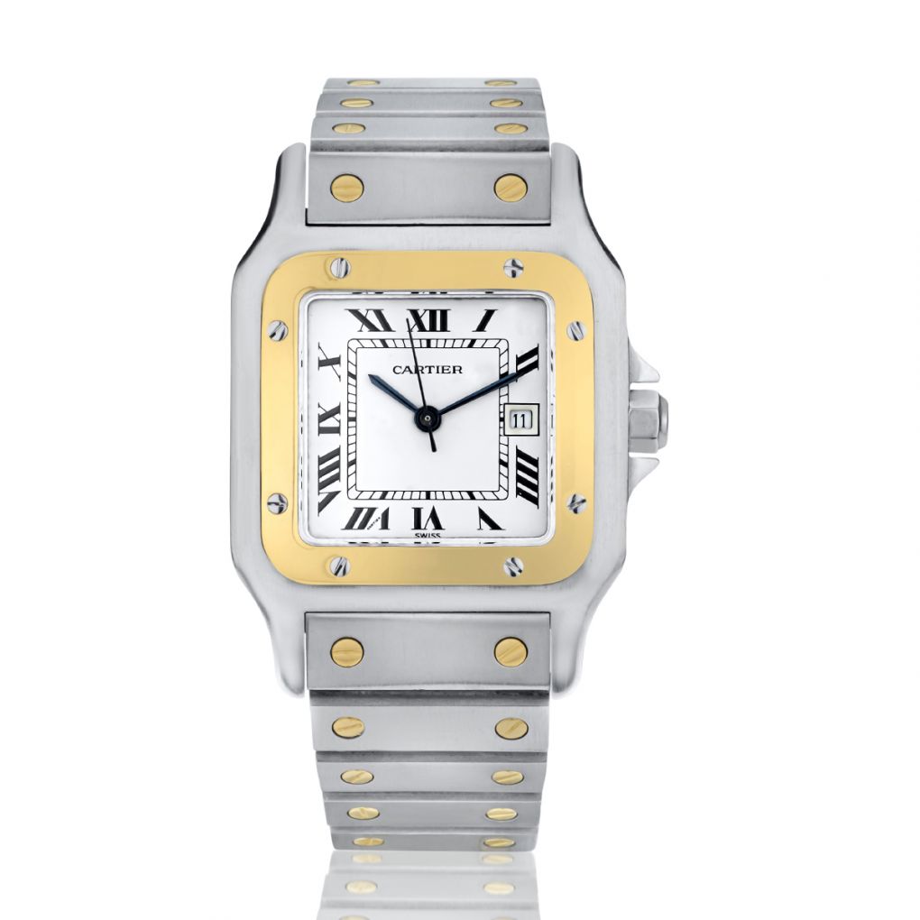 Cartier Galbee Santos in steel and 18kt yellow gold. Automatic