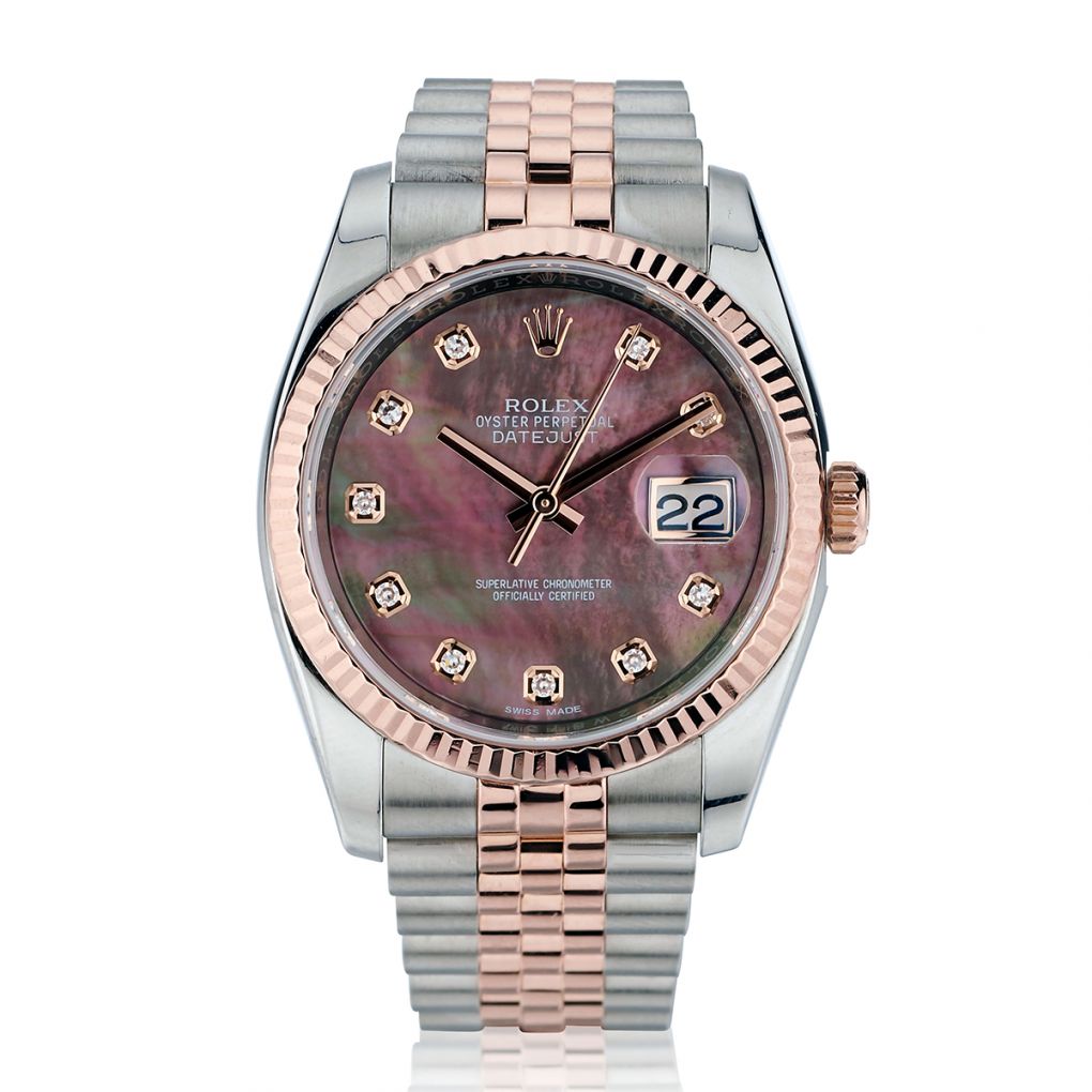 Rolex datejust 36 mother best sale of pearl rose gold