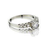 0.62 Carat Old-European Cut DIamond White Gold Engagement Ring