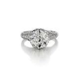 3.85 Carat Old European Cut Diamond Vintage Inspired Ring